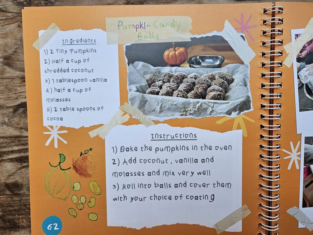 Eine Seite aus dem Kochbuch 2024